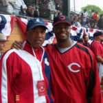 John Register with Ken Griffey Jr. at National Anthem at Double Day Field for the MLB All-Star Game