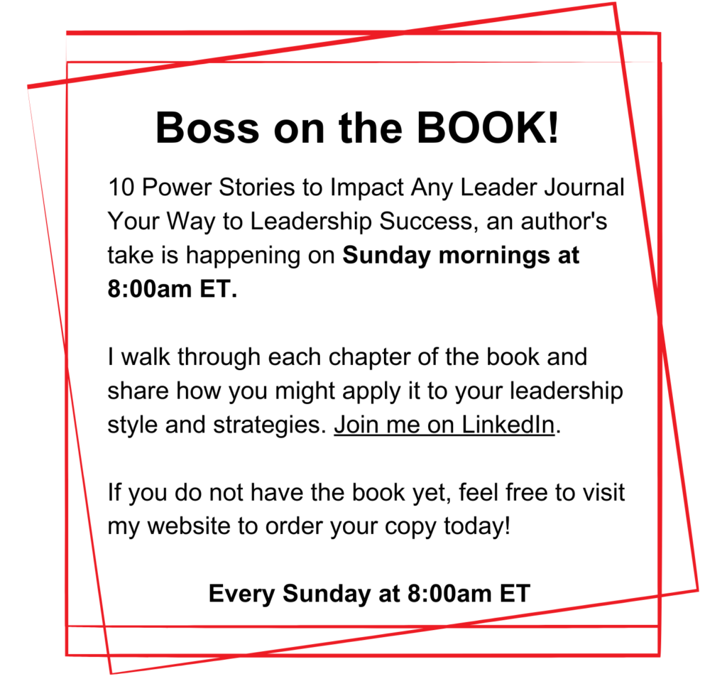 Boss on the BOOK, Every Sunday at 8am EST
